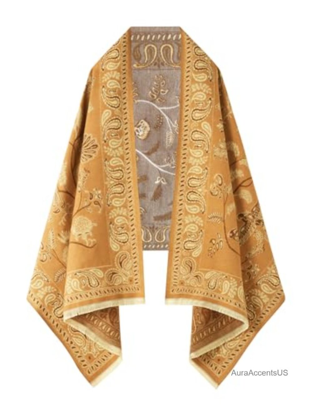 Reversible Pashmina Shawl Wrap Women 100% Acrylic One Size Hand Wash